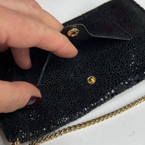 SORIAL New York Black Glossed Pebbled Leather Mini Crossbody Bag - Picture 4 of 8